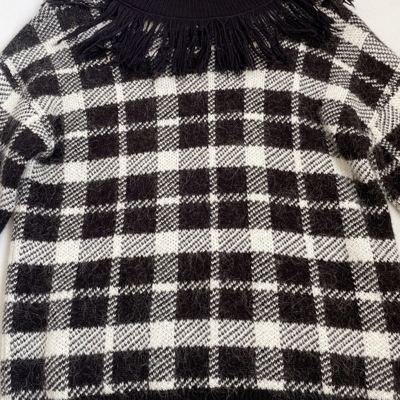 Kate Spade Heritage Western Checked Mohair Fringe Turtleneck Sweatshirt - Picture 9 of 10